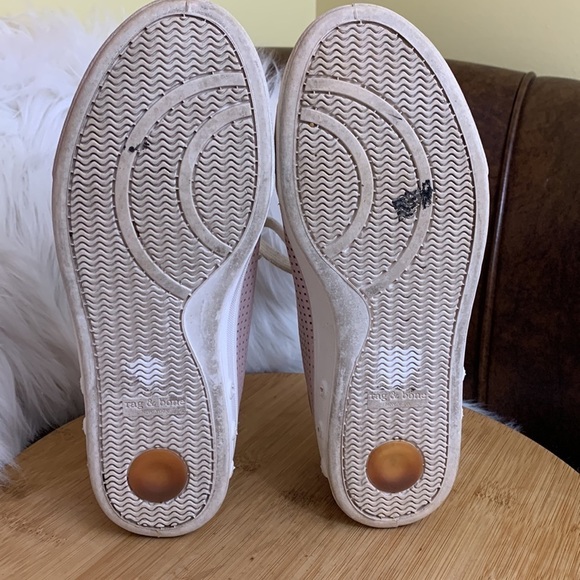 Rag & Bone | Standard Issue Perforated Low Lace Up Pink Leather Sneakers 37 / 7 - Picture 17 of 17